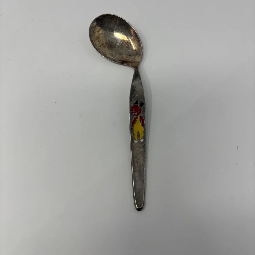 Antique W-Germany Rabbit & Evald Nielsen Danish Silverplate Mouse Child Spoons
